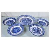 Cobalt Blue & White Pasta Bowl Set