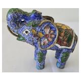 Miniature champleve cloisonne elephant