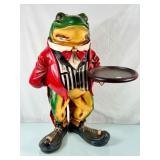 Impressive frog butler statue