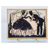 Vintage Silhouette Bubble Glass "Courting Couple"