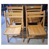 4 wooden folding chairs