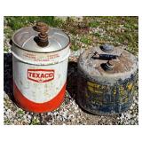 Vintage 5 gal metal texaco gas canand green metal