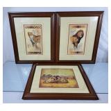 Pair of J. Gibson Lion & Cheetah Prints & Vanessa