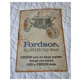 Vintage metal Fordson parts sign 11"wï¿½16"l