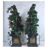 Pair of Decorative Christmas Trees