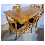 Mission-style dining set wooden extendable dining