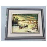 Doris Townsend Winter Scene Painting - 14"Hx17"W