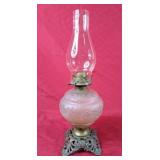 Beautiful Frosted Embossed Glass Oil Lamp