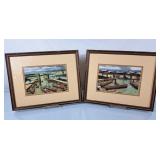 Bernard Buffet Boats on the Lake Framed Prints -