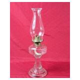 Vintage Glass Banner Oil Lamp - 18"H