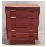 MCM teak veneer tall chest of drawers