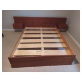 MCM Teak Veneer Queen platform bed