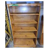 Pine wooden bookshelf