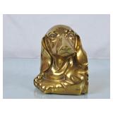 Adorable Daschund Dog Heavy Brass Bookend