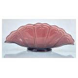 Lovely Vintage Amethyst Glass Scalloped Edge Dish