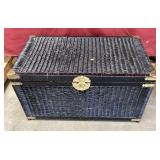Nice Wicker and Brass Trunk