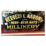 Antique Reverse Painting Glass Advertising Sign