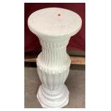 White Cast Chalk Ware Ornate Plant Stand