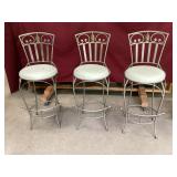 Three Heavy Duty Metal Stools