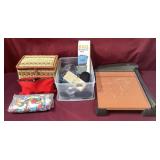 Sewing Basket With Contents, Red Bag With