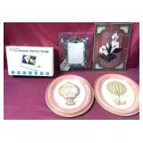 Two Painted Oval Balloon Artwork, Stained Glass