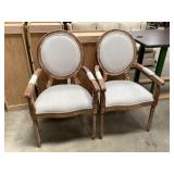 Pair of Gorgeous Wood Says Upholster Chairs