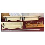 Ornate Wall Coat Hanger, 3 Wall Shelves