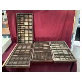 4 Vintage Wooden Printers Trays