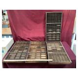4 Vintage Wooden Printers Trays