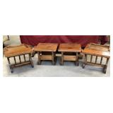 4 Piece Solid Knotty Pine Tables Set