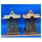 2 Cast Iron Outdoor Candleholder/Lights