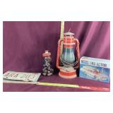 Vintage Lot: Lantern, License Plates, Model Car
