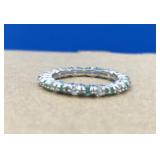 Emerald & White Sapphire Eternity Band Ring