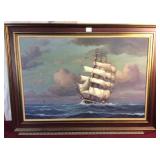 Phenomenal Signed Original Clipper Ship Painting