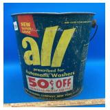 Vintage Metal All Car Washers Bucket