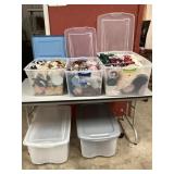 Assorted dolls from a local estate, five tubs