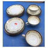 2 Partial Sets of Gold/Gold & Black Noritake