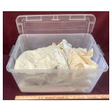 Large Tote With Crocheted Napkin, A Tablecloth,