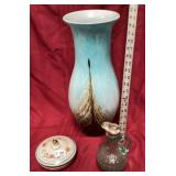 Antique Hobnail Cruet Art Glass Vase, Elon