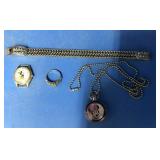 Sterling Bracelet/Peridot Ring + Mickey