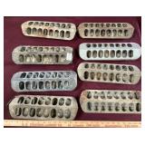 Lot of 8 Vintage Metal Chicken Feeders