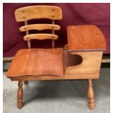 Nice Vintage Solid Maple Gossip Bench