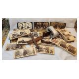 Antique Stereoscope Viewer With 81 Great Cards