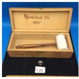 Antique Masons Meerschaum Gavel, Ring and Box