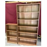 2 Oak Finish Bookcases