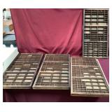 Lot of 4 Vintage Wooden Printer Trays