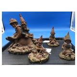 4 Small & Large Tom Clark Gnomes With Turtles