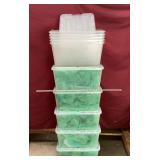 10 Tubs with Locking Lids, 5 Filled of Bubble Wrap