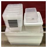 12 tubs with Lids, Some are Locking Lids