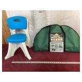 Slightly Used Foldable, Camping Table, Kids Chair